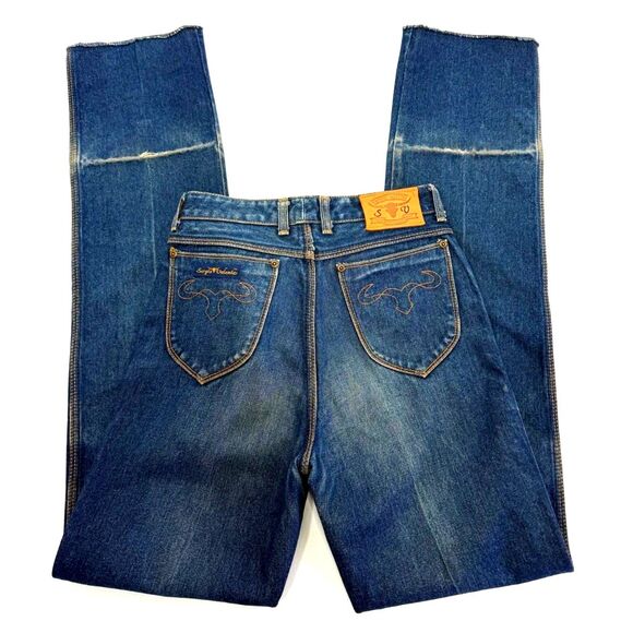 Sergio Valente	vintage 80s high waist straight leg dark wash western jeans - Picture 1 of 6